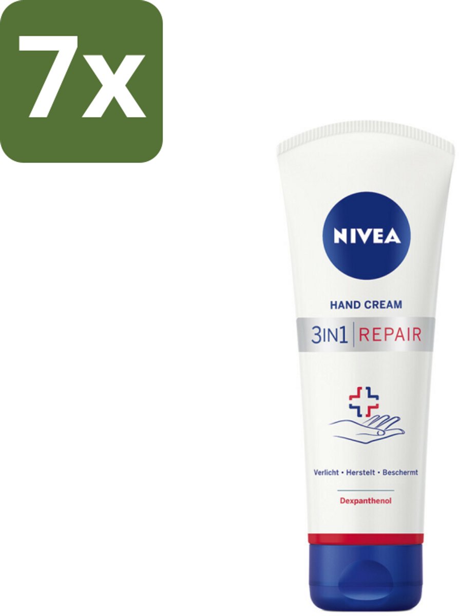 NIVEA - Handcrème - 3-in-1 Herstel - Verlicht - Herstelt - Beschermt - 100 ml - Bulkverpakking - 7 stuks