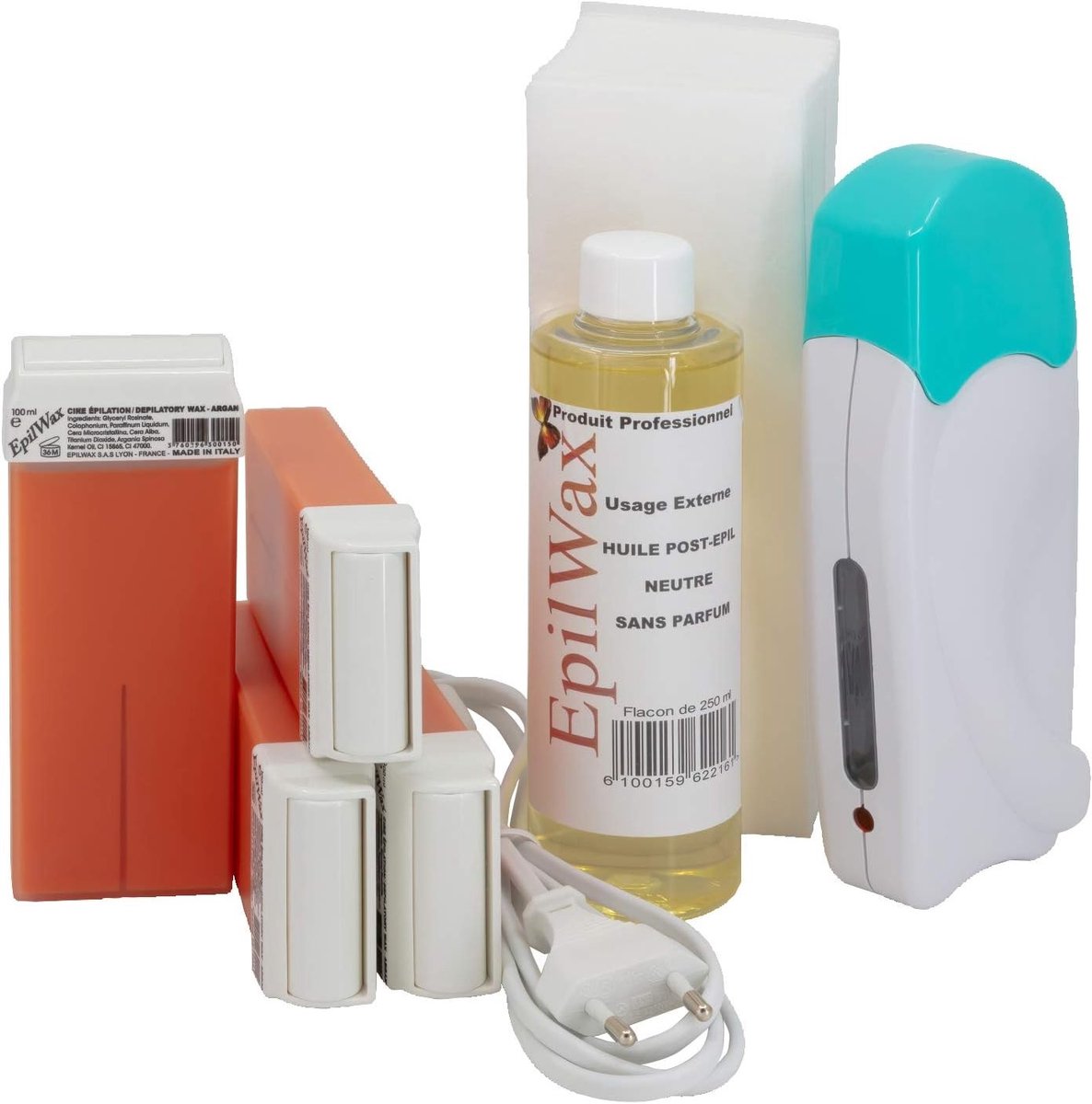 Complete Ontharings-set - Argan - Harsverwarmingsapparaat met Roll-on Harspatronen - Voor Thuisgebruik