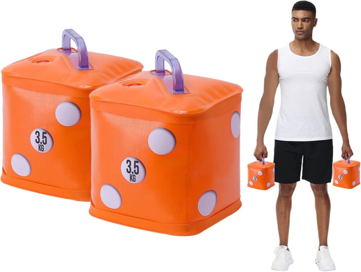 Draagbare reishalters 7 kg/paar - water gevulde halters - opvouwbaar en verstelbaar - ideaal voor krachttraining - ShopVlot