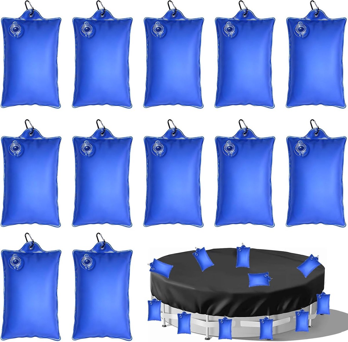 Pool Cover Weights 12 Pcs Pool Cover Weights Pools Cover Weights PVC Above Ground Pool Cover Bag - ShopVlot