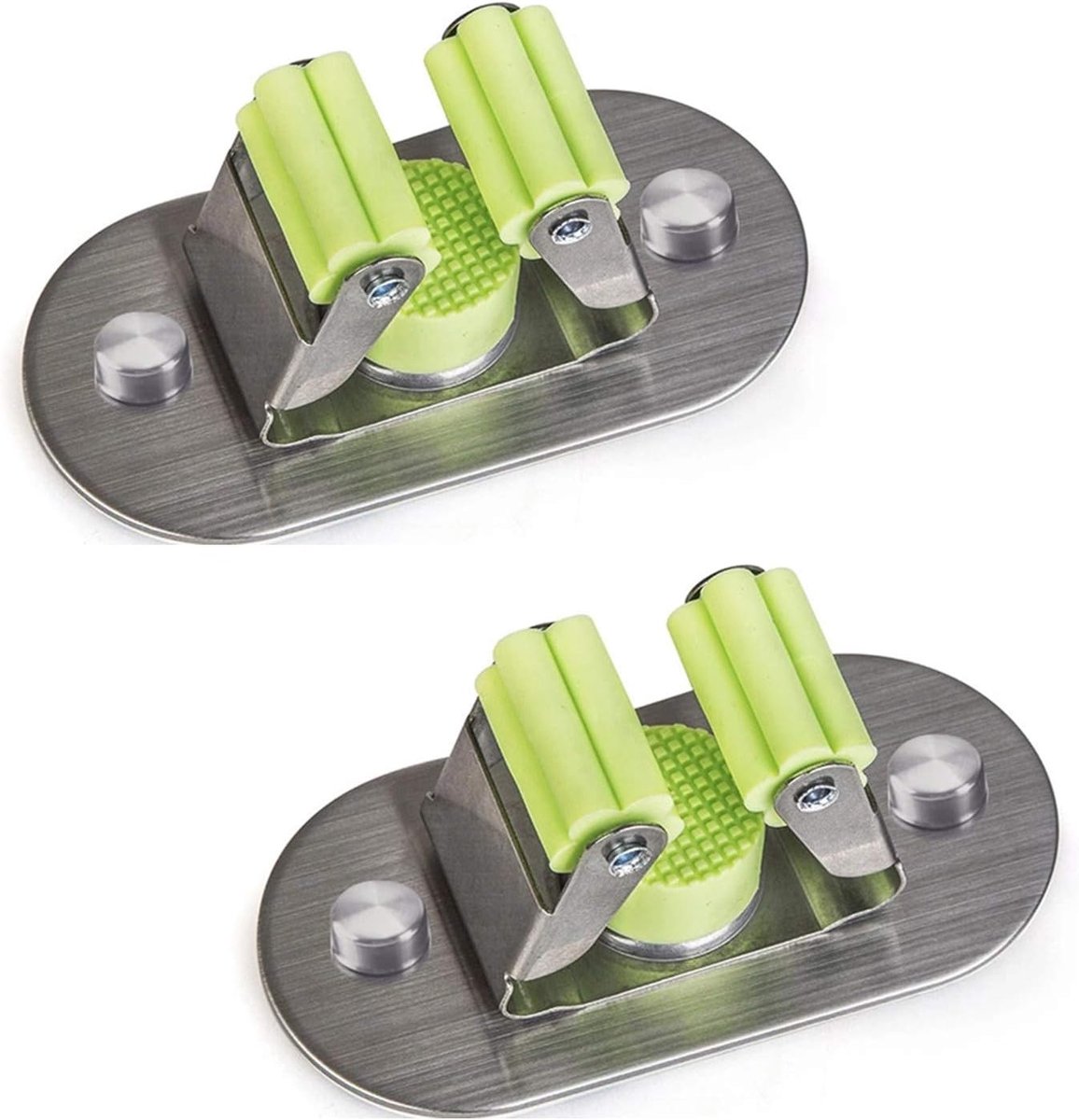 Multifunctional Wall Broom Holder, Drilling Screws and Self-Adhesive Mop Holder, 304 Brushed Stainless Steel for - ShopVlot