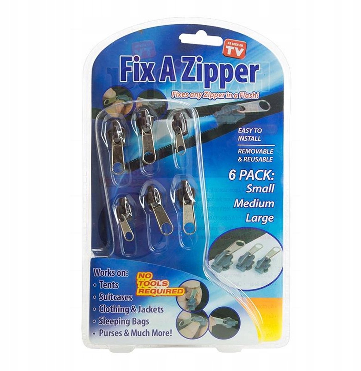 Reparatieset voor ritsen: 6 universele vervangende schuivers