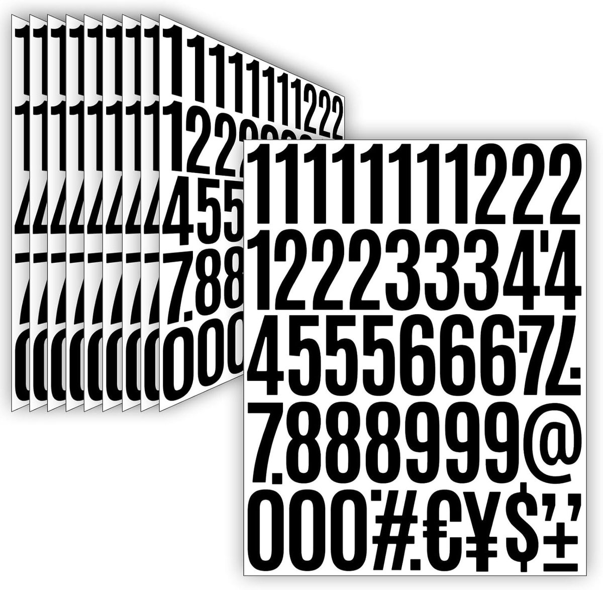 Cijferstickers - Zwart - 50 mm - Weerbestendige Vinyl Stickers voor Adres- en Huisnummermarkering