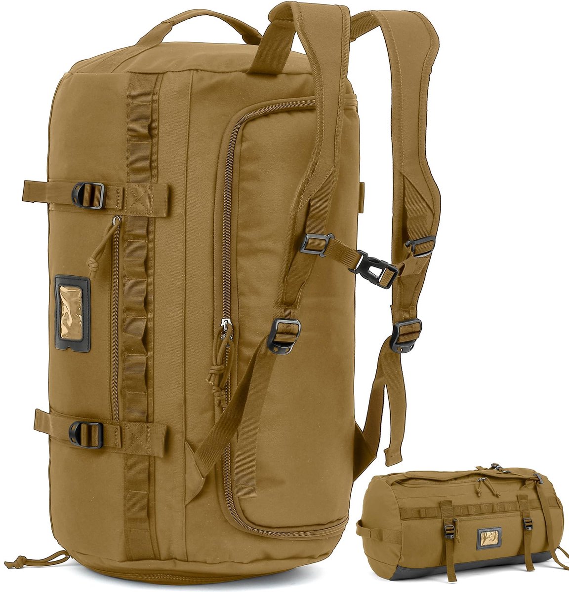 TAIHOYIN 60L Tactische Duffeltas voor Heren Sporttas Rugzak,Bruin - ShopVlot