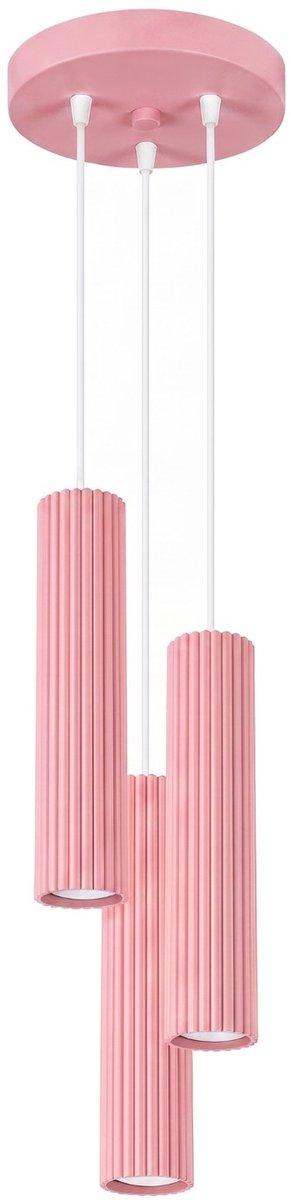 Sollux Lighting Hanglamp Karbon - GU10 - roze - aluminium - 19.5x19.5x108cm