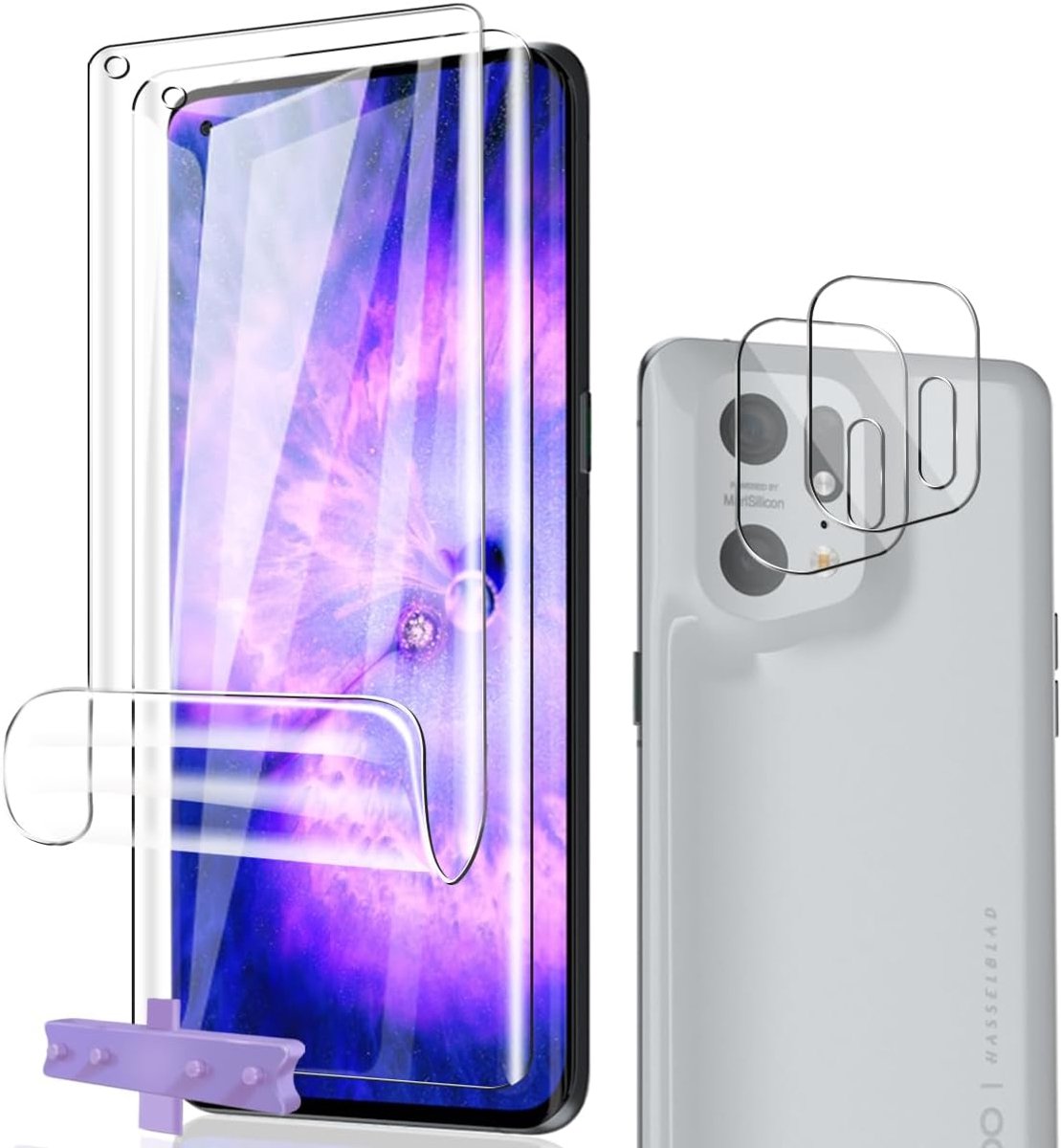 Oppo Find X5 Pro Screen Protector, Pack of 2 TPU Protective Film and Camera Lens Protection, Pack of 2 Easy to Install - ShopVlot