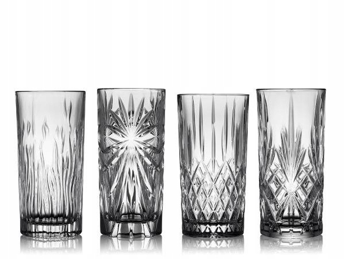 Kristallen Longdrink Glazen 360 ml - Set van 4