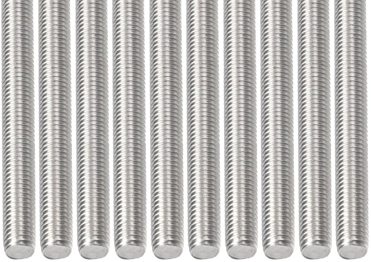 Schroefdraad schroef M8 x 1,25 x 100 mm - roestvrij staal 304 - volledige schroefdraad - ideaal voor machines - ShopVlot