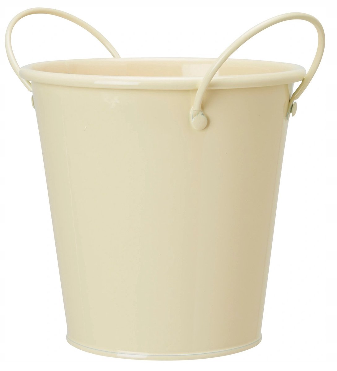 Merkloos Gele Metalen Pot met Handvatten - 13cm