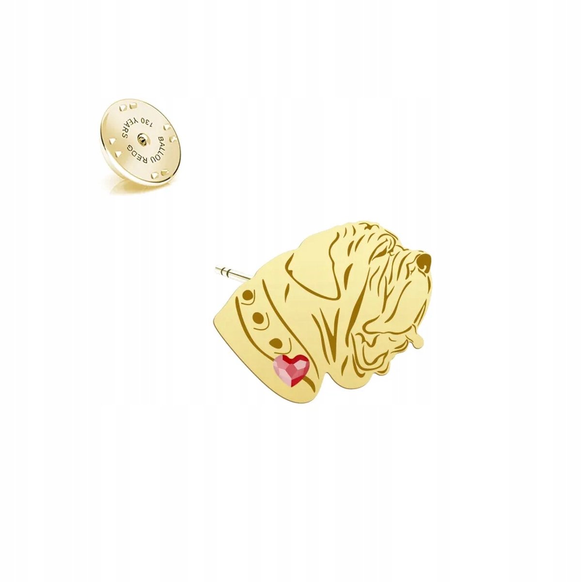 Gouden Pin Mastino Napoletano 925 Zilver - Uniek Cadeau