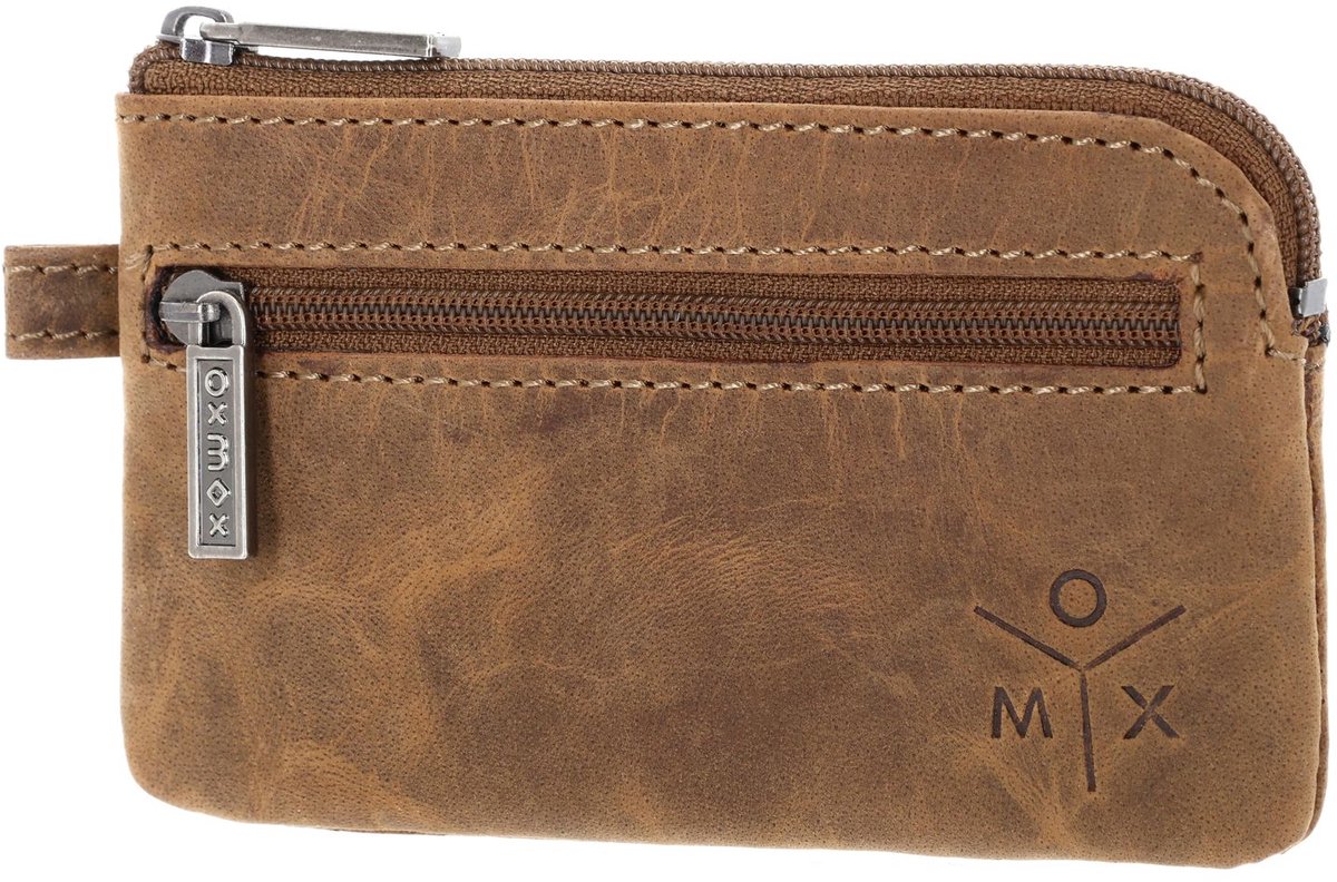 oxmox Leren sleutelgeval Leather Keyholder Ox 2.0 Embossed Vintage Light Brown bruine