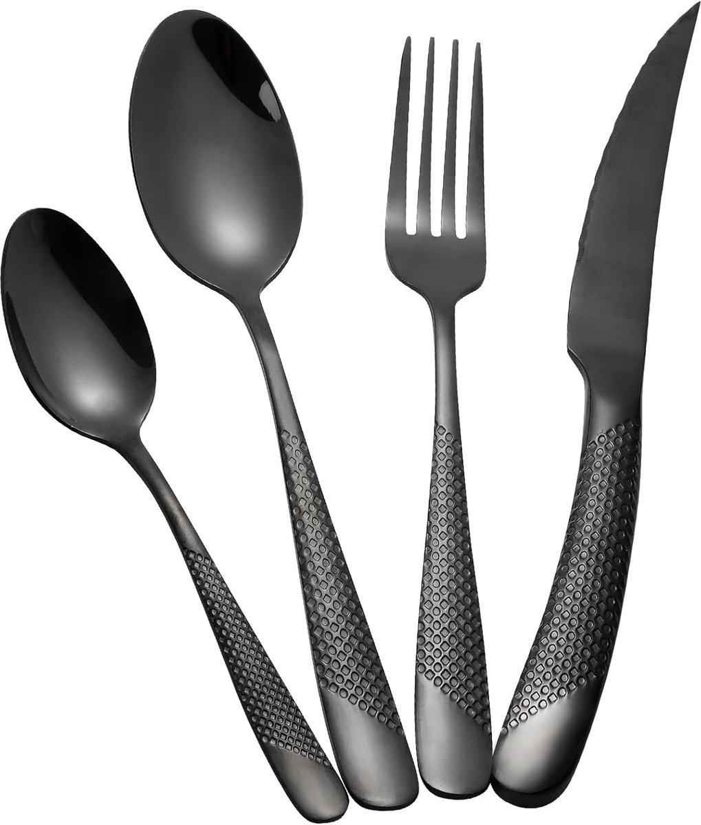 Bestekset 24-delig - 18/10 roestvrij staal - Gehamerd design - Perfect voor 6 personen