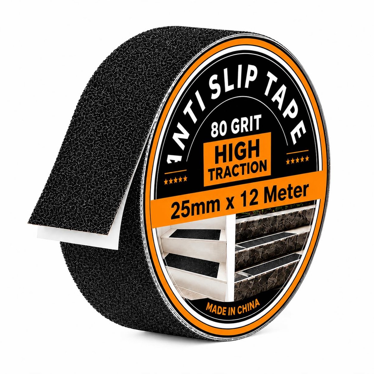 Antisliptape 25 mm breed - wit - zelfklevend - meer veiligheid op trappen en vloeren - ShopVlot