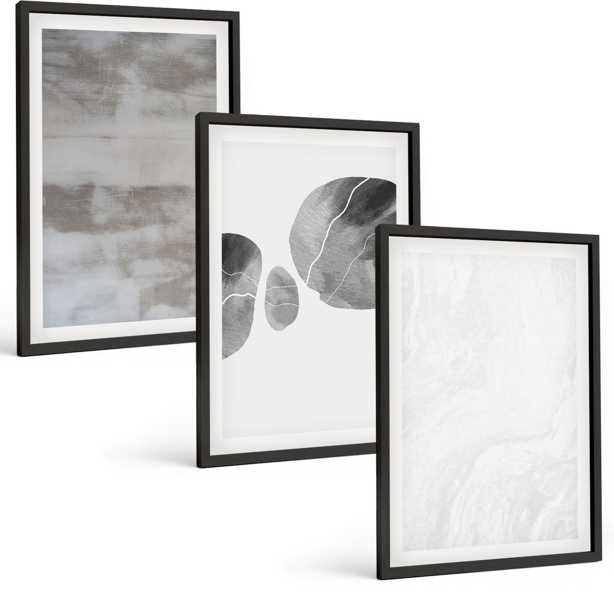 Tulup 4-Delige Schilderij Set - Abstracte vormen en structuren in moderne stijl. - 40 x 60 cm - Moderne Wanddecoratie - Woonkamer - Decoratieve Schilderijen