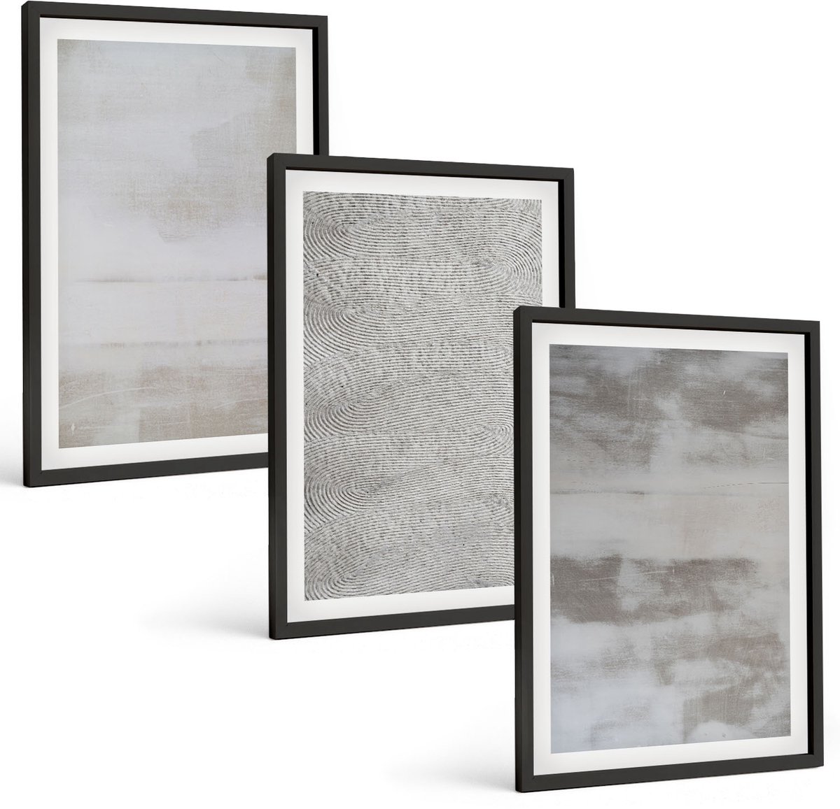 Tulup 4-Delige Schilderij Set - Moderne textuurstructuren in een minimalistische stijl. - 40 x 60 cm - Moderne Wanddecoratie - Woonkamer - Woonkamer Decoratie