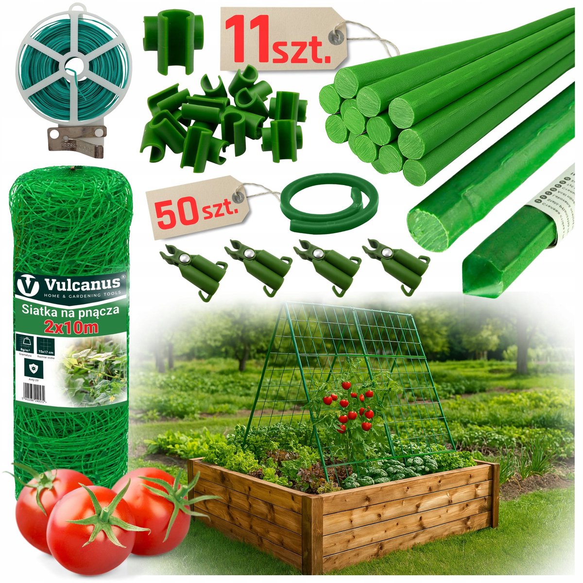 MAXI Standaard voor Klimplanten 150cm - 11 Stuks met Net