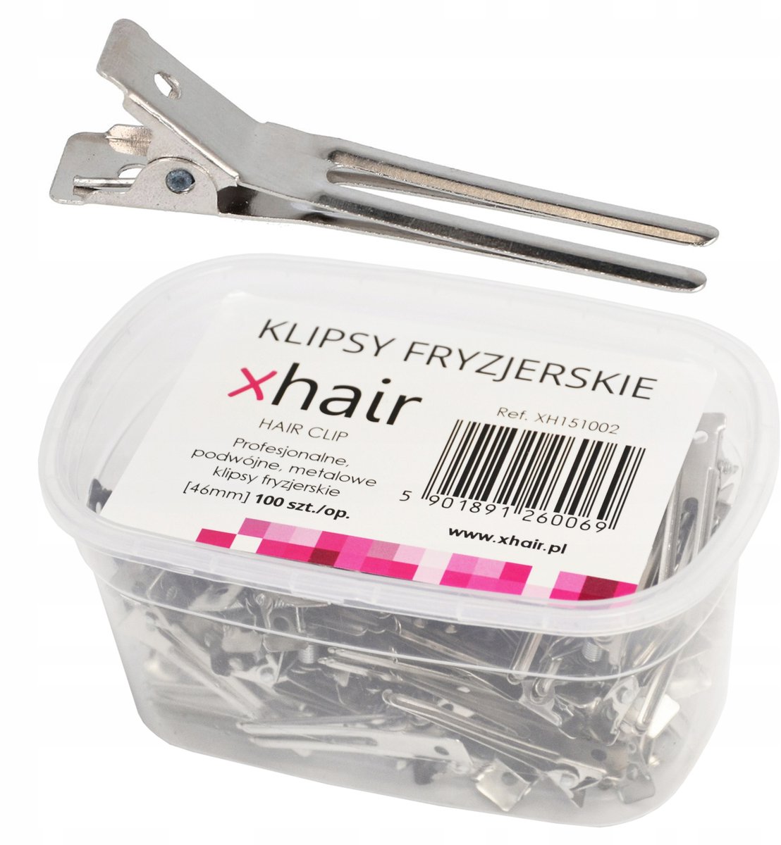 Dubbele Metalen Haarclips voor Kappers - 100 Stuks
