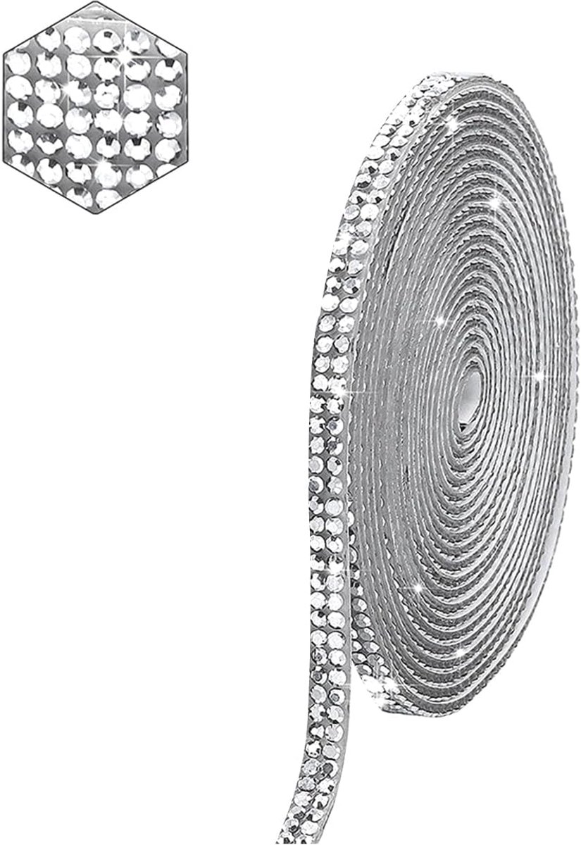 Strass-band, zelfklevend, 7 M, strassband, zelfklevend, geschikt voor auto's, kunsthandwerk, mobiele telefoons - ShopVlot