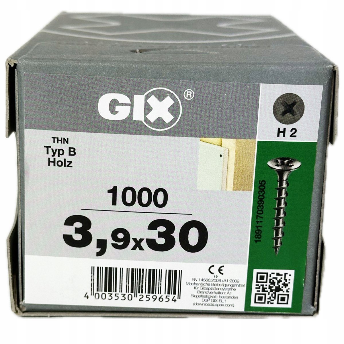 SPAX GIX-B Schroeven 3,9x30mm - 1000 stuks voor houtconstructies