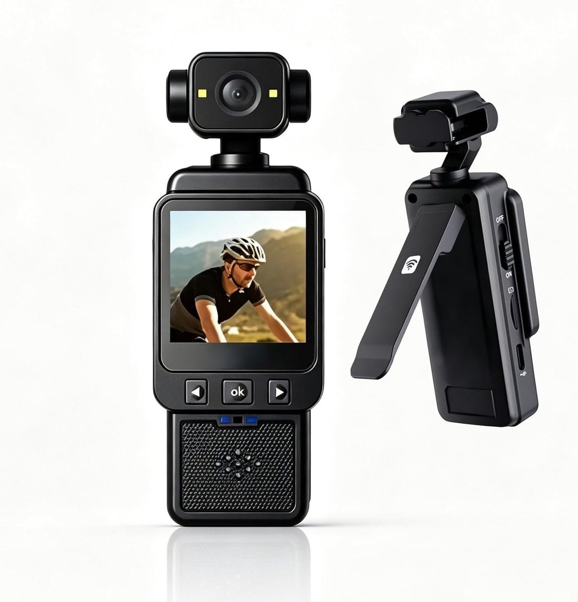 Draagbare Bodycamera - Zwart - Mini Camera met 360° Draaibare Lens - Voor Reisfotografie en Outdoor Avonturen