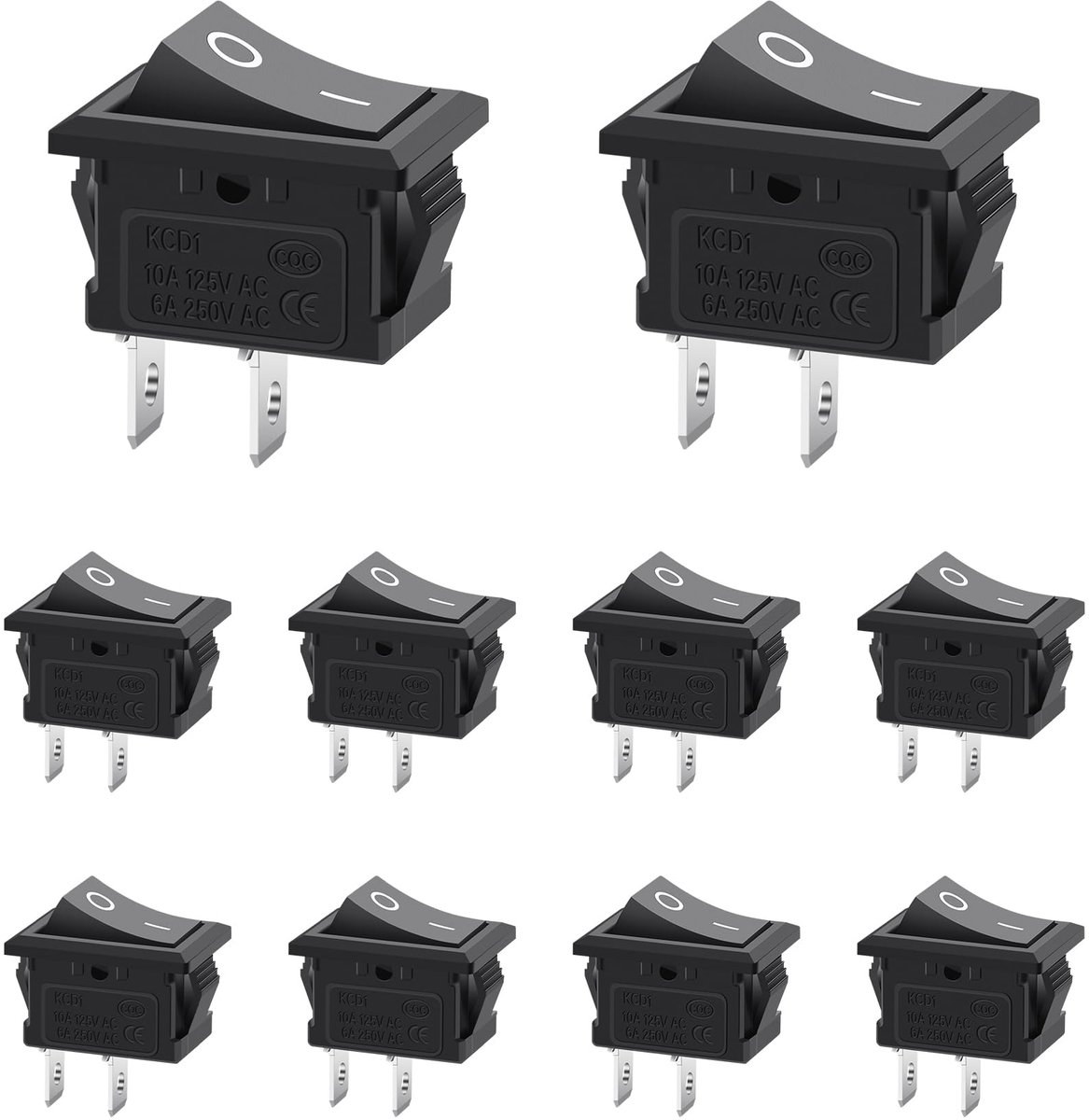 PNGKNYOCN KCD1-101 Tuimelschakelaar, klikschakelaar voor boten, aan/uit, 2-polig, 2 standen, AC 125 V, 10 A, voor - ShopVlot