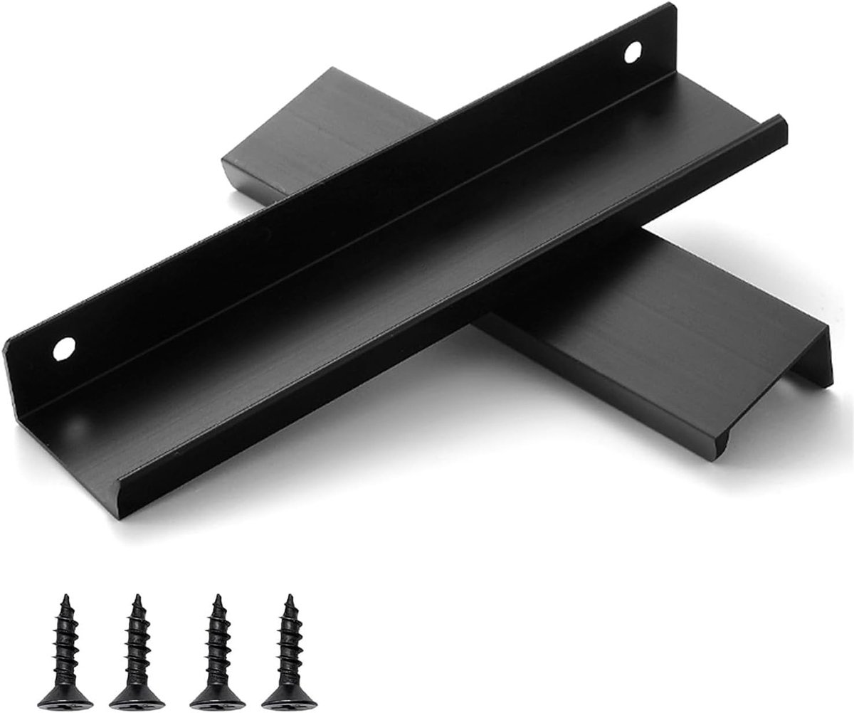 Meubelhandgrepen verborgen 120mm - rechthoekig zwart - aluminiumlegering - eenvoudige montage - ShopVlot