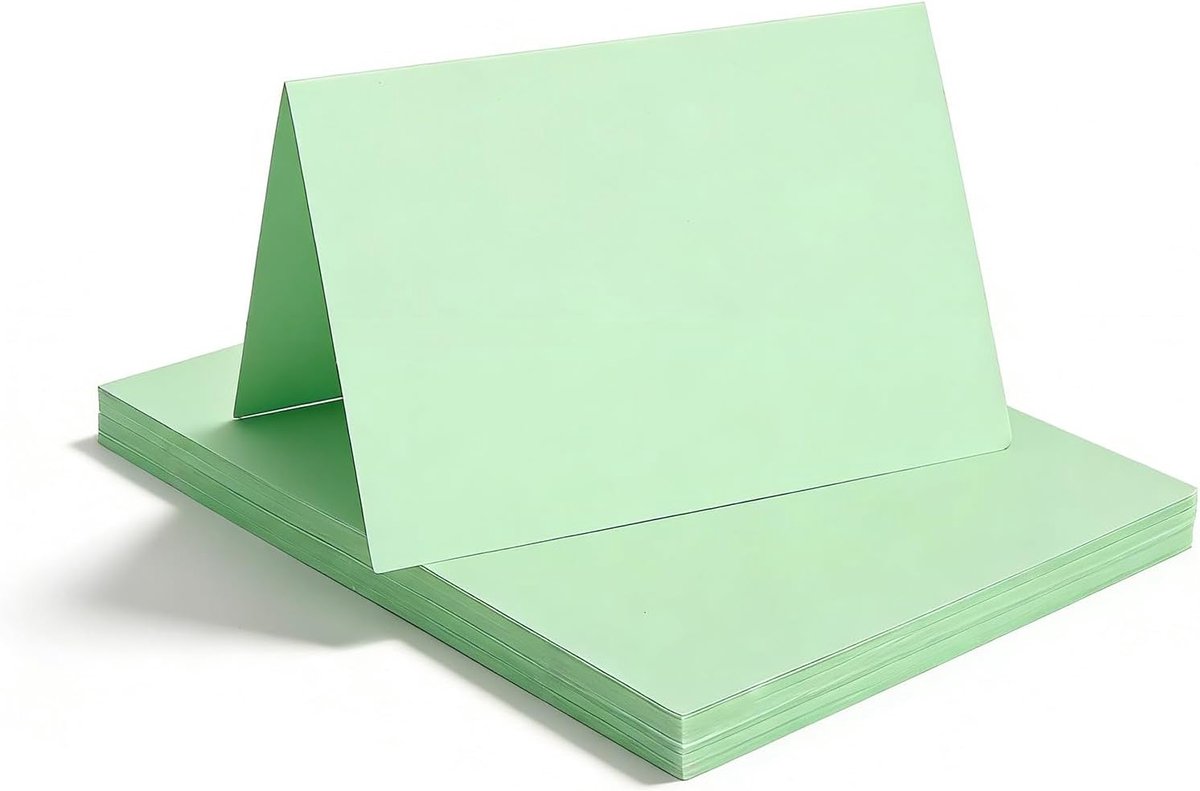 Vouwkaarten set van 50 - dubbelzijdig - wit en groen - perfect voor uitnodigingen - ShopVlot
