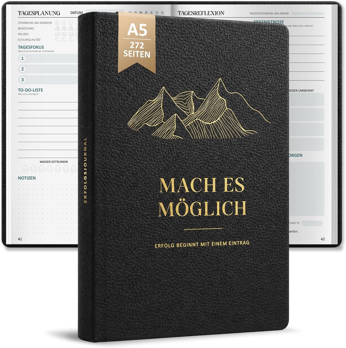 Dagplanner A5 - goudfolie-opdruk - stijlvol ontwerp - perfect voor dagelijkse planning - ShopVlot