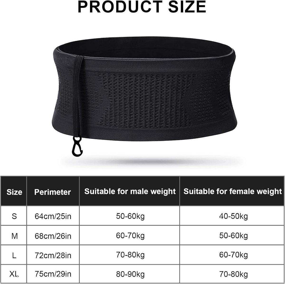 Multifunctionele Heuptas - Zwart - XL - Ademend en Elastisch Materiaal - Voor Hardlopen en Fitness