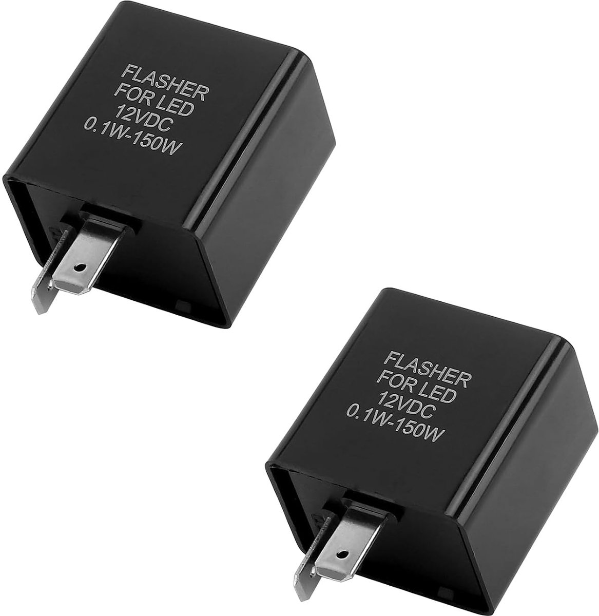 Led-knipperrelais 12 V - 2-polig - 2 stuks - ideaal voor motorfiets en scooter - ShopVlot