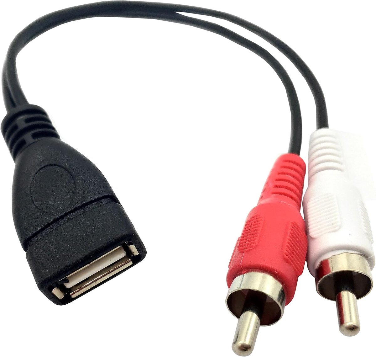 USB 2.0 A Vrouwelijk naar 2 Dual RCA Mannelijke Y Splitter Kabel - 20cm - Audio Video AV Adapter - ShopVlot