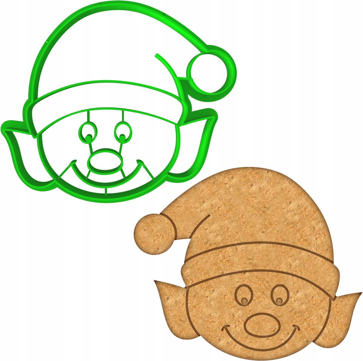 Kerst Koekjesvorm Elf 9.5cm - Bakvorm voor Koekjes en Peperkoek