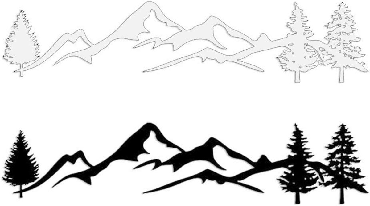 CHENGSE Car Sticker, SUV RV Motorhome Offroad 1 Piece 100cm Black/White Tree Mountain Car Decor Pet Reflective Forest - ShopVlot
