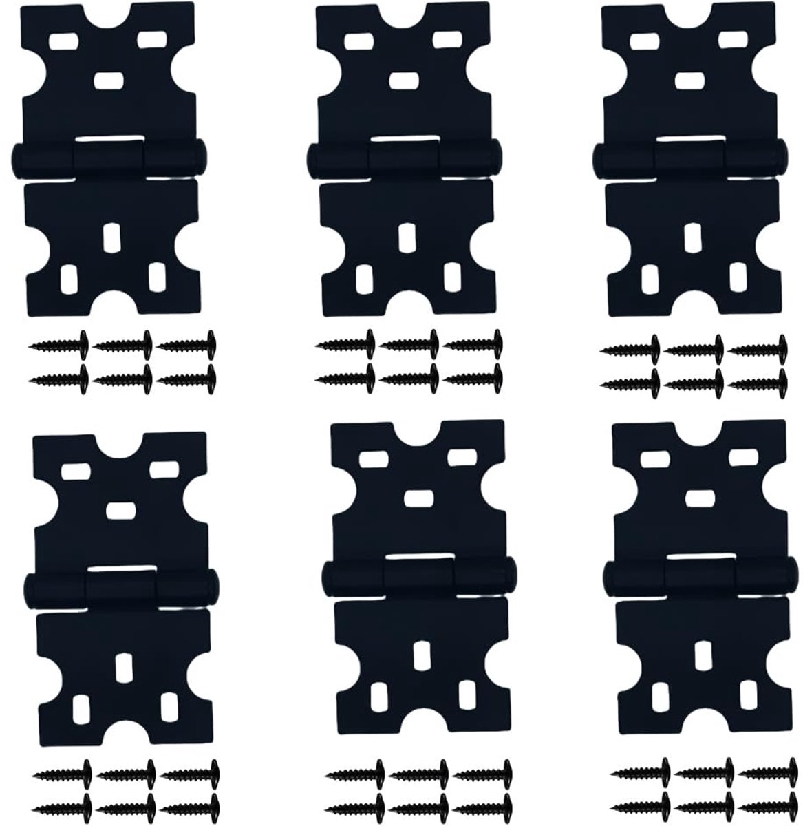 Famanu – Set van 6 kast scharnieren, zwart, keukenkast hardware voor meubels en accessoires