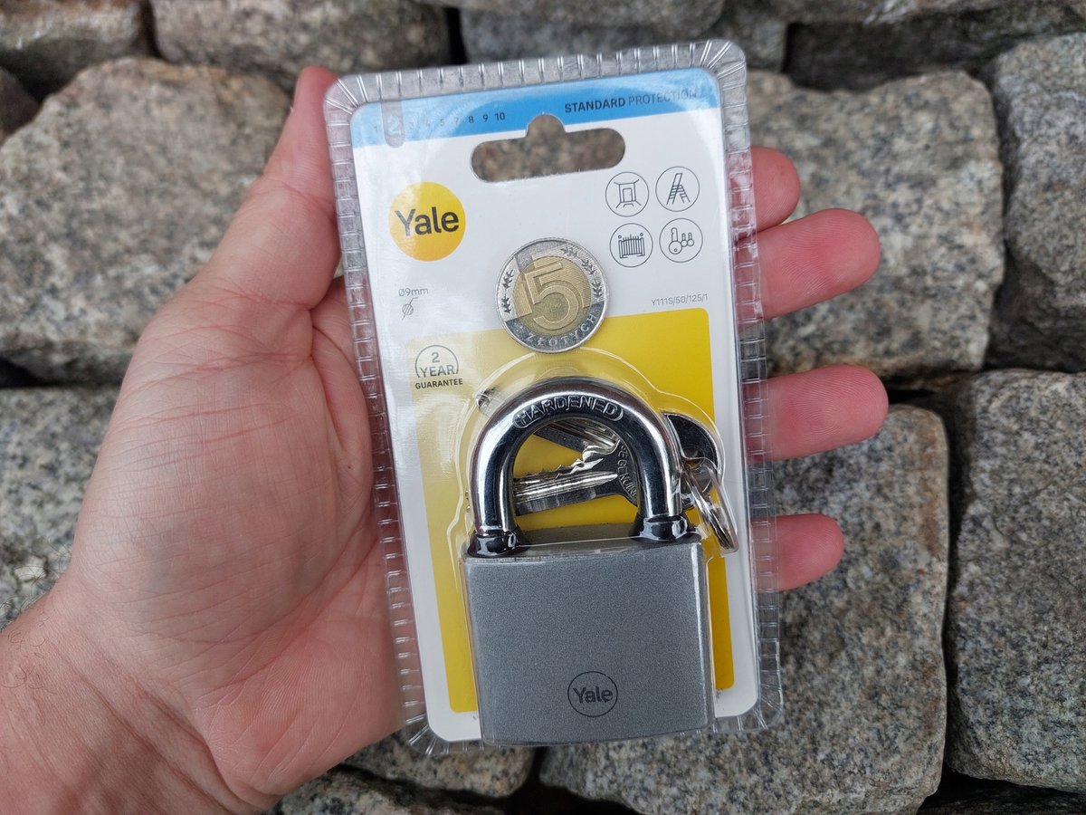 Zilveren Gietijzeren Hangslot 50mm - Yale