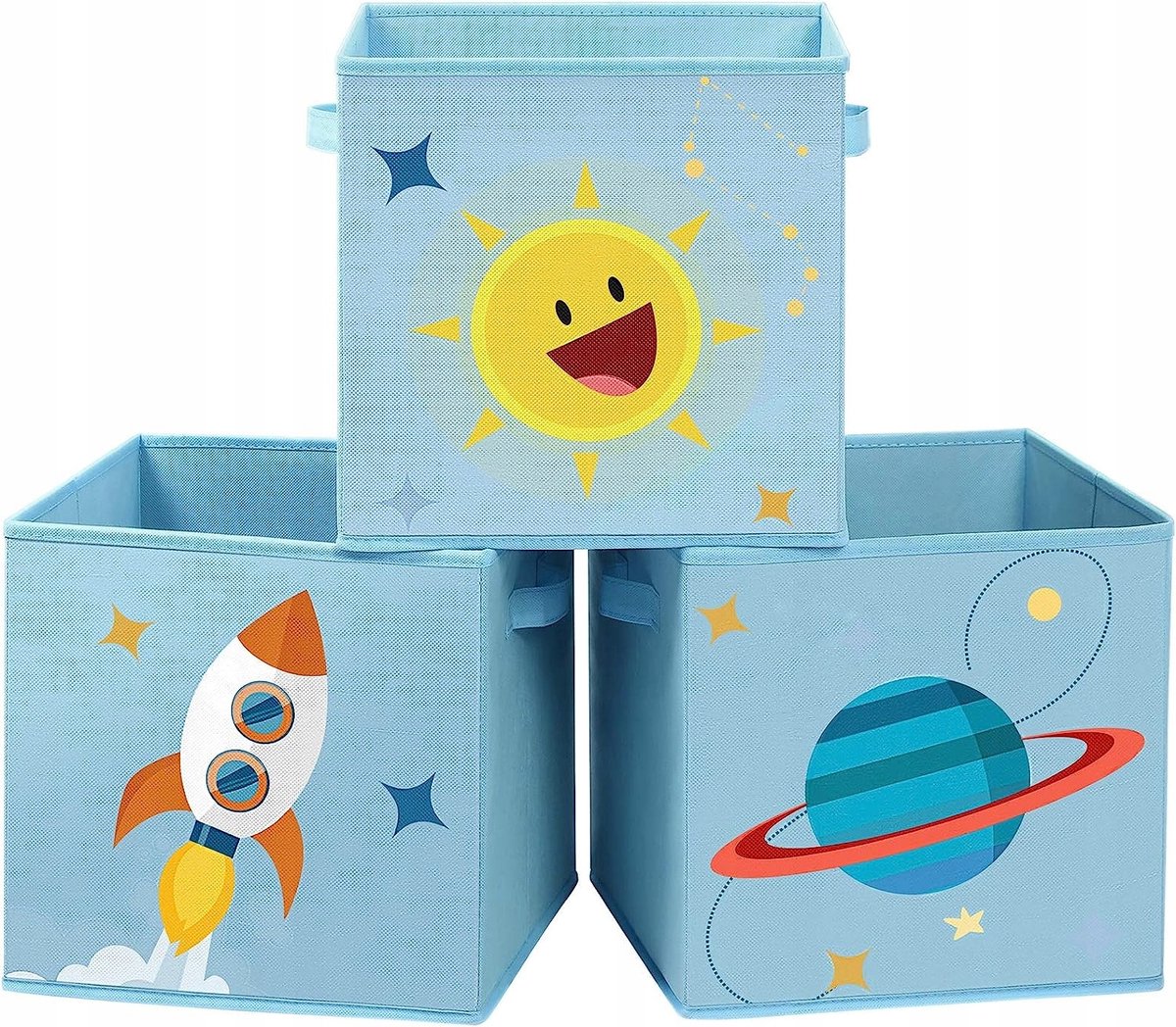 Set van 3 Opvouwbare Speelgoedkisten 30x30cm met Leuke Patronen
