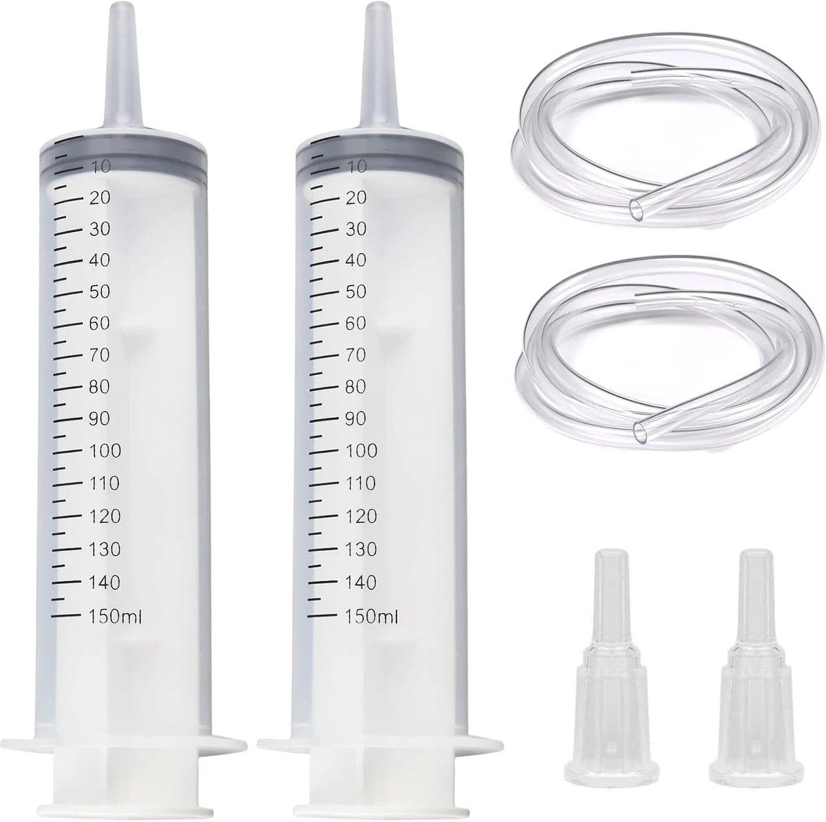 Kunststof spuiten 150 ml - set van 2 - herbruikbaar - ideaal voor nauwkeurige dosering - ShopVlot