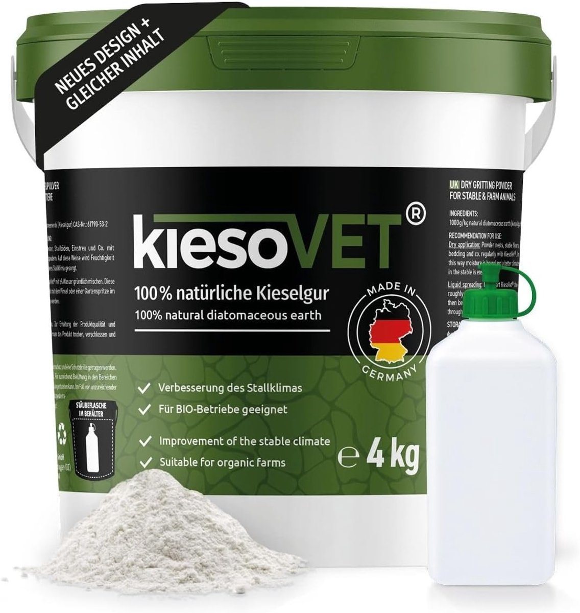 Kiezelguur voor kippen 4 kg - 100% natuurlijk - Silica poeder - Ondersteunt gezonde kippen - ShopVlot