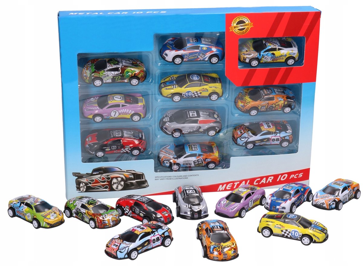 Sportauto Set 10 Stuks - Speelgoedauto's voor Kinderen