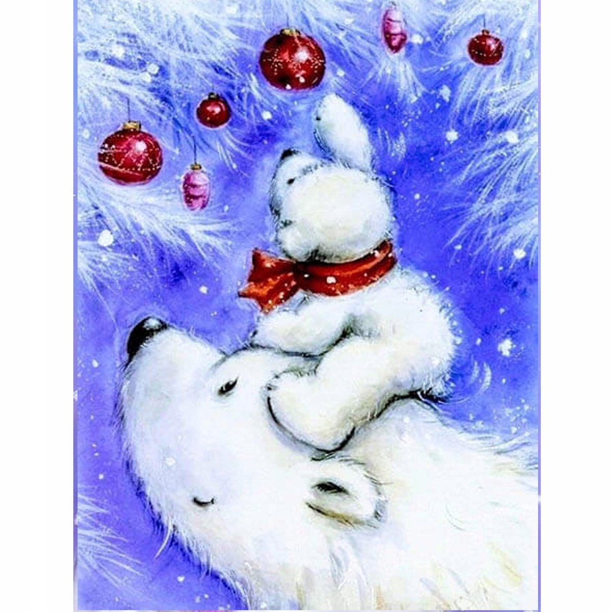Diamond Painting Kit 5D Kinderen met Lijst - Poolbeer 30x40 cm