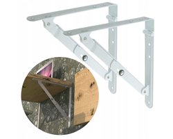 Opvouwbare Plankdrager FLOW 300 - Wit, 2 stuks, 50 kg