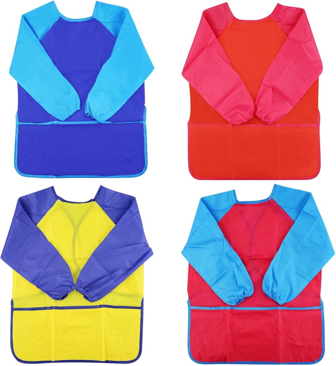 Children's Artificial Aprons, Long Sleeve Art Apron Waterproof Artist Painting Aprons, Children's Craft Apron with 3 - ShopVlot