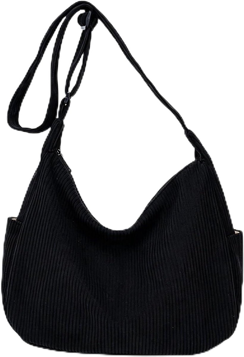 Crossbody tas dames met ritssluiting, zwarte tas crossbody - ShopVlot