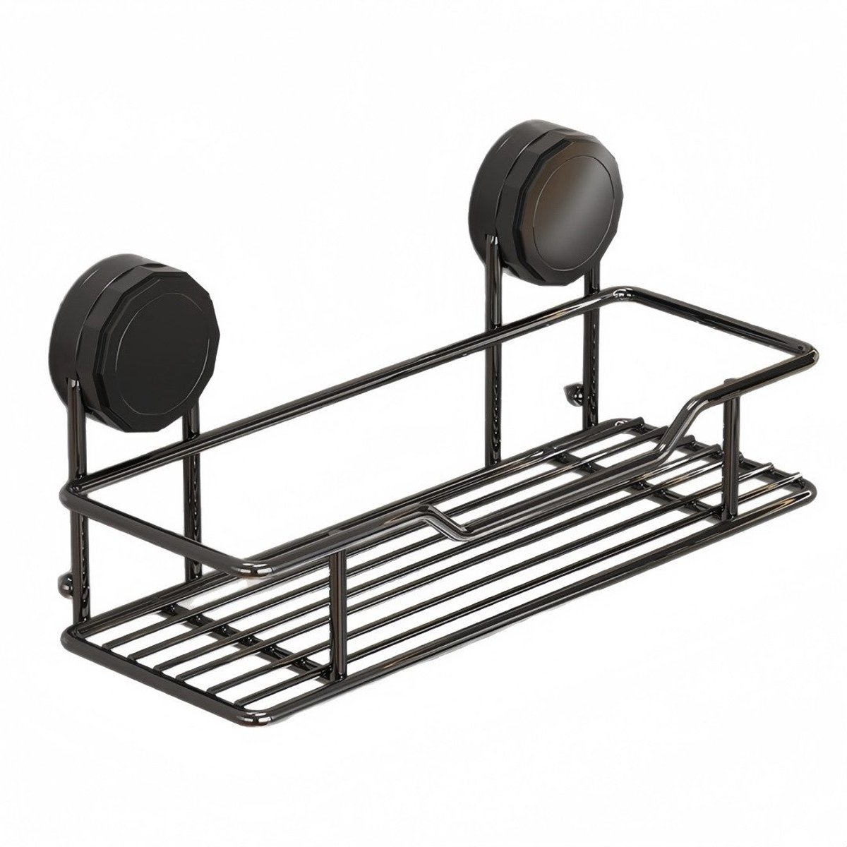 Claoner Badkamer zuigkoppen plank - badkamer ijdelheid organisator - geen boor nodig - wand gemonteerde opslagrek voor toiletwastafel - 25cm - zwart.