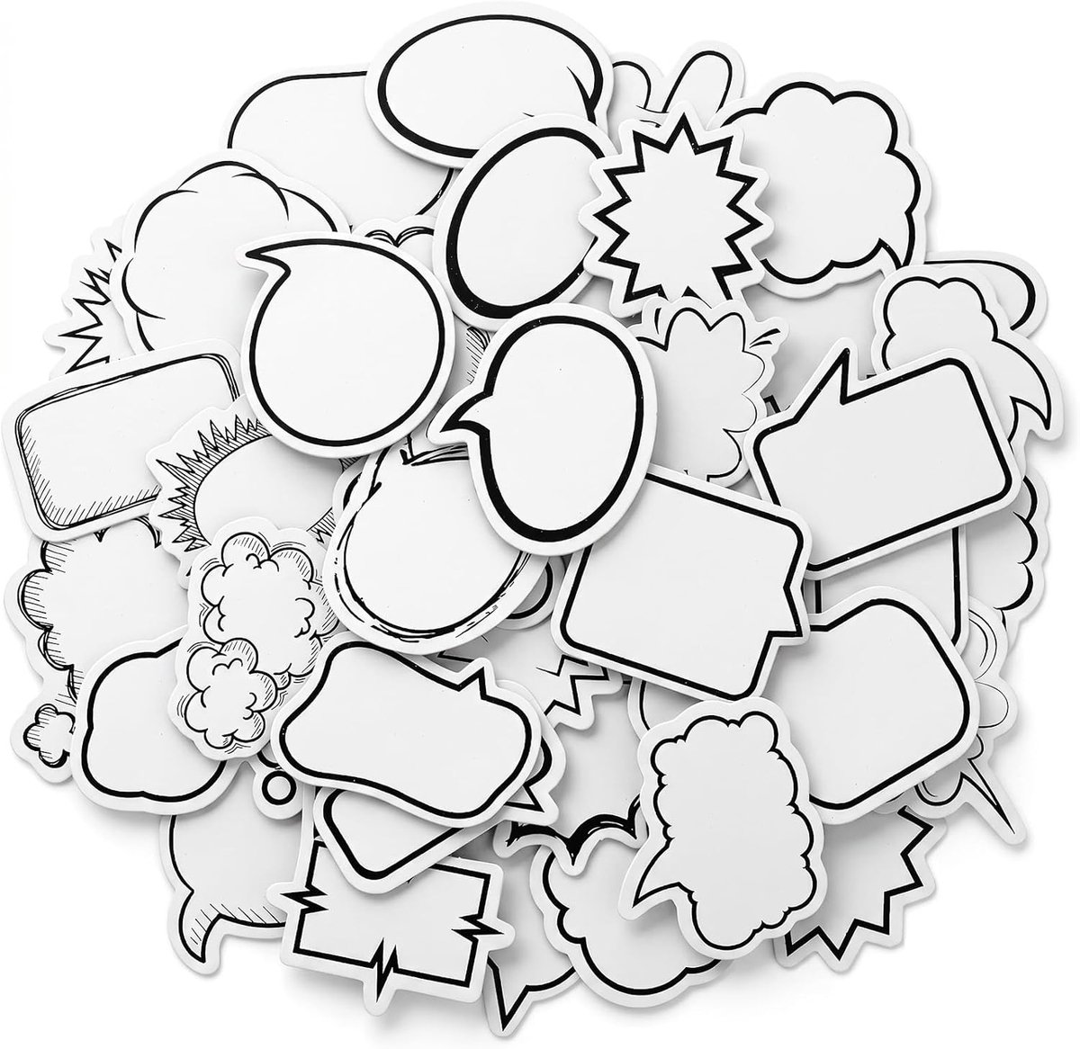 180 stuks spreekbubbelstickers, stickers, fotoalbum, naamplaatje, stickers, blanco bubbelstickers, stripstickers voor - ShopVlot