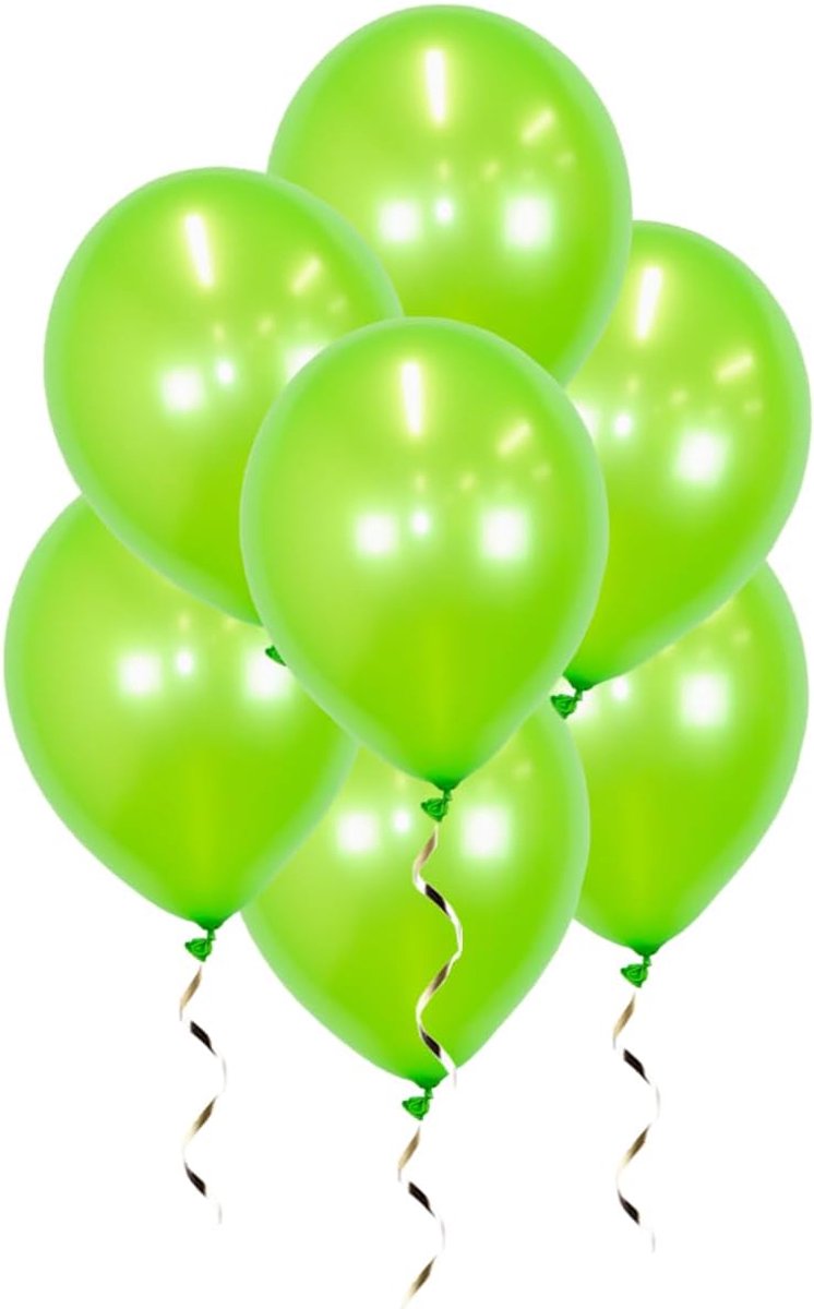 Heliumballonnen verjaardag decoratie - metallic groen - luxe jungle versiering - 100 stuks - ShopVlot