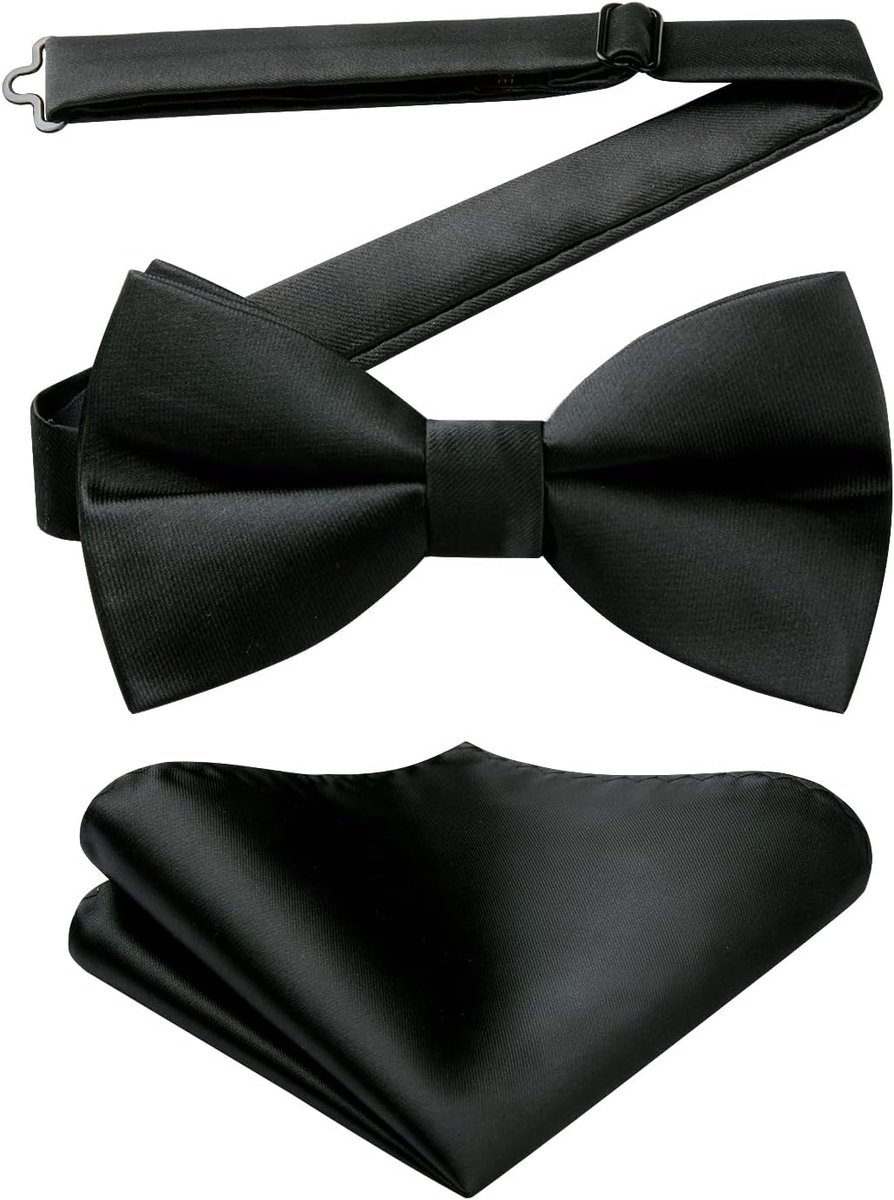 Hangende zwarte vlinders met bevestigingsdoek - verstelbare voorgedrukte vlieg - perfect voor tuxedo of bruiloft - ShopVlot