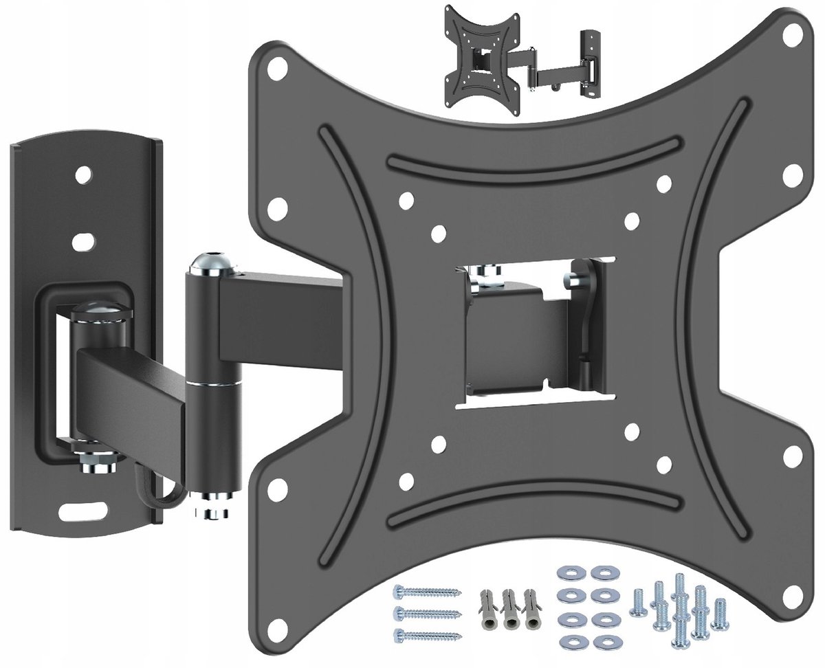 Universele TV Muurbeugel 10-42 inch, Draaibaar & Kantelbaar, Max 20kg
