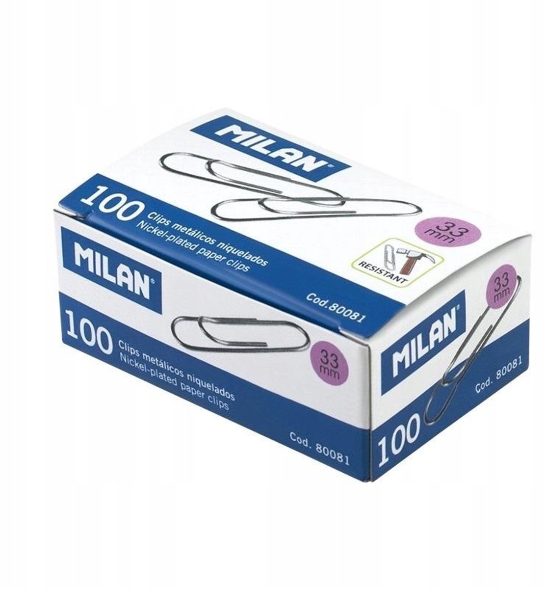 Metalen Klemmen voor Documenten, 33mm, 100 Stuks, Zinkgecoat