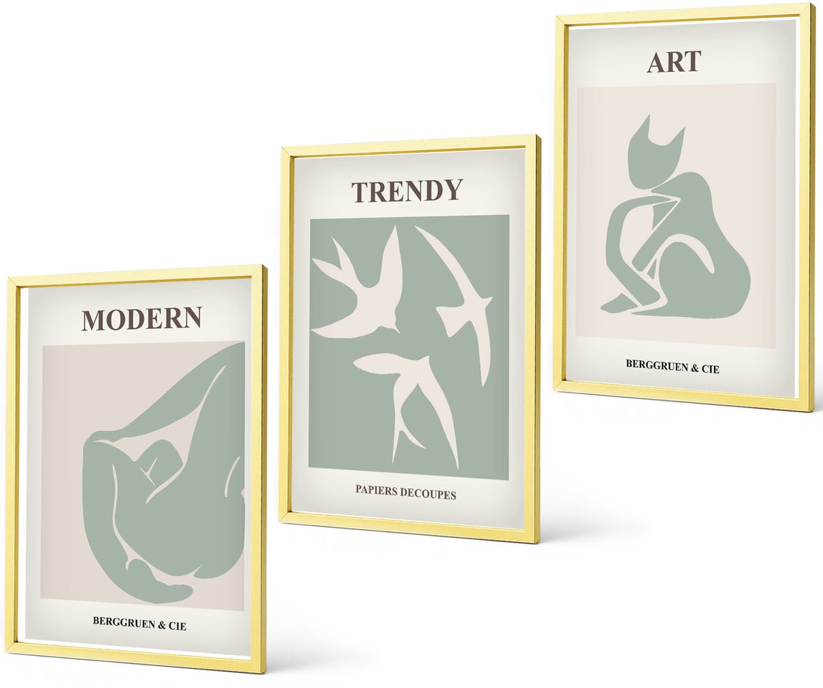 Coloray 3-Delige Schilderij Set - Watervallen In De Bergen Met Prachtige Natuurlijke Landschappen - 40 x 40 cm En 40 x 60 cm - Moderne Wanddecoratie - Woonkamer - Muurdecoratie